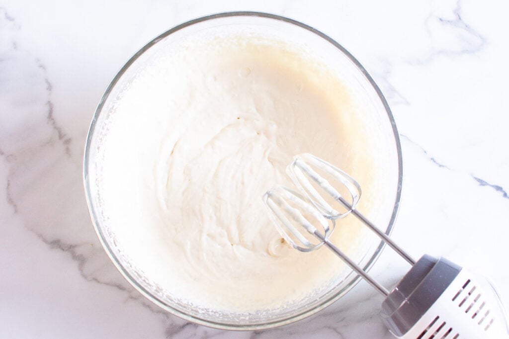 cream cheese and Greek yogurt cheesecake mixture