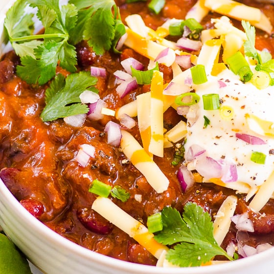 The BEST Instant Pot Chili - Garnish & Glaze