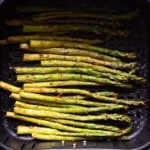 air fryer asparagus in basket of air fryer