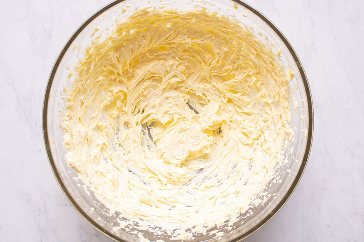 Whipped butter in a bowl.