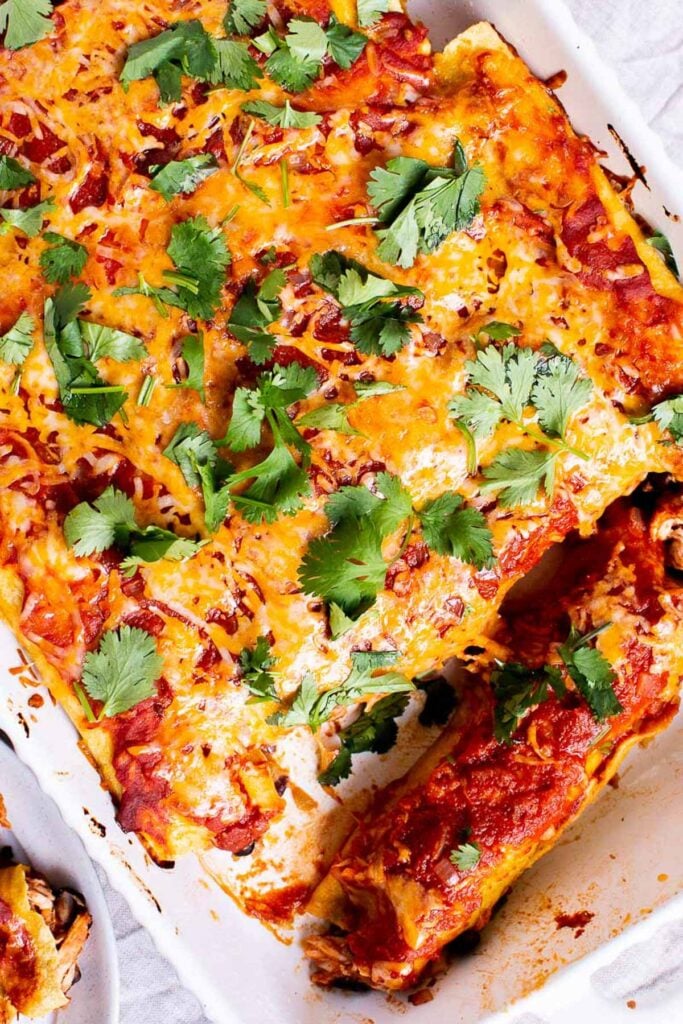 Healthy Chicken Enchiladas - iFoodReal.com