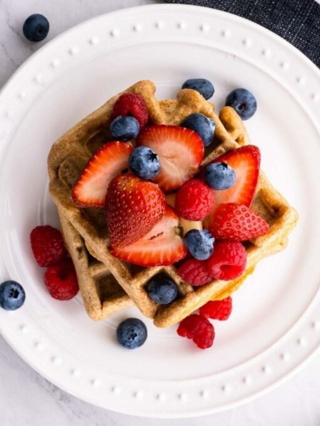 Healthy Waffle Recipe - iFoodReal.com