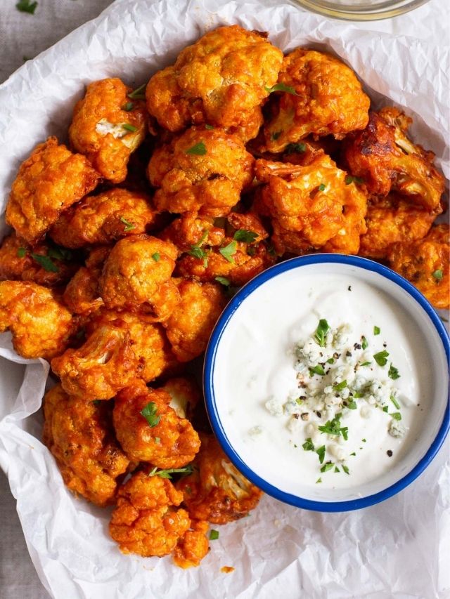 Air Fryer Buffalo Cauliflower - iFOODreal.com