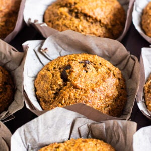 healthy oat bran muffin recipe in parchment paper liners