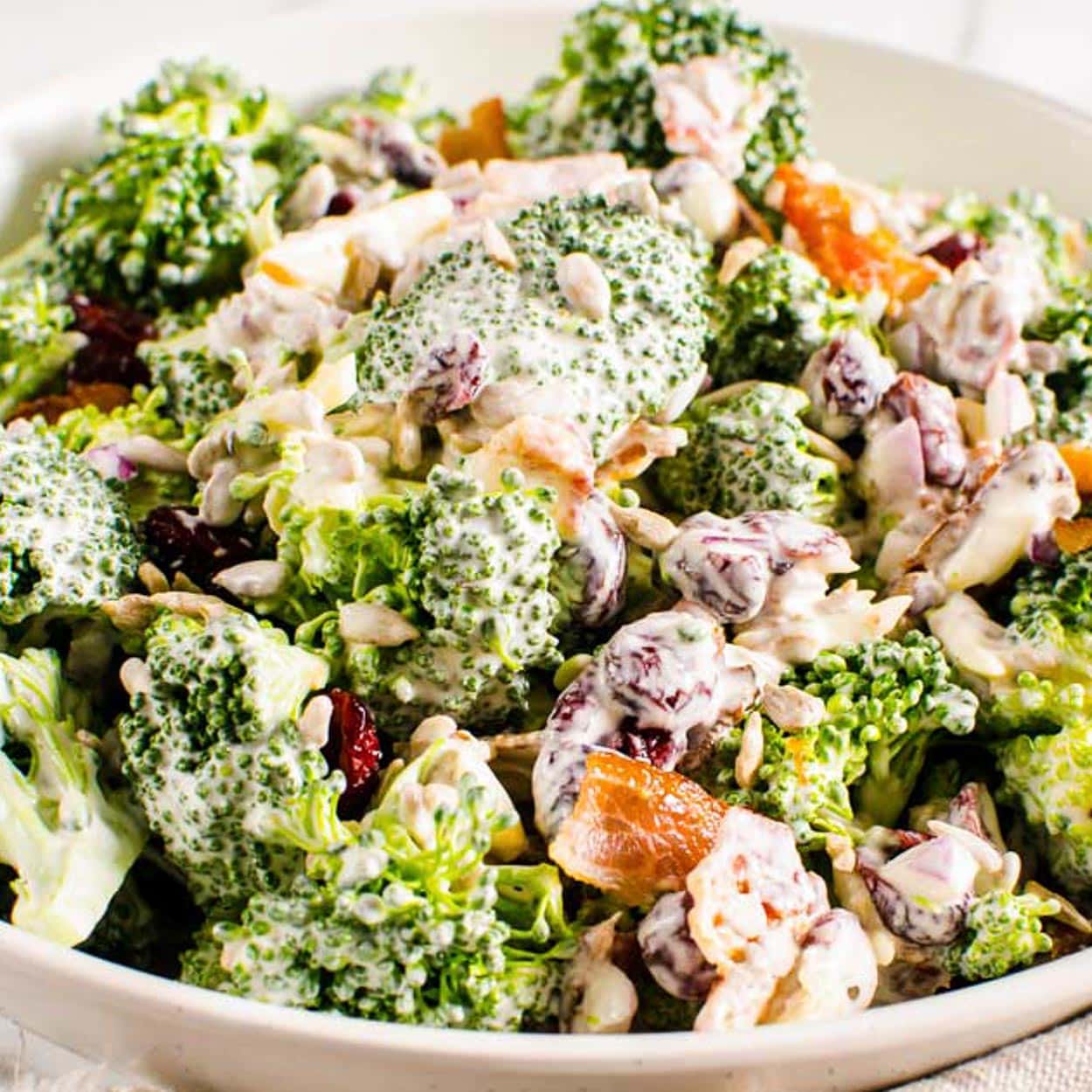 Healthy Broccoli Salad With Greek Yogurt Dressing - iFoodReal