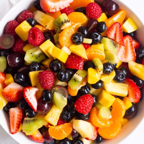 Healthy Fruit Salad with Honey Lemon Dressing - iFoodReal.com