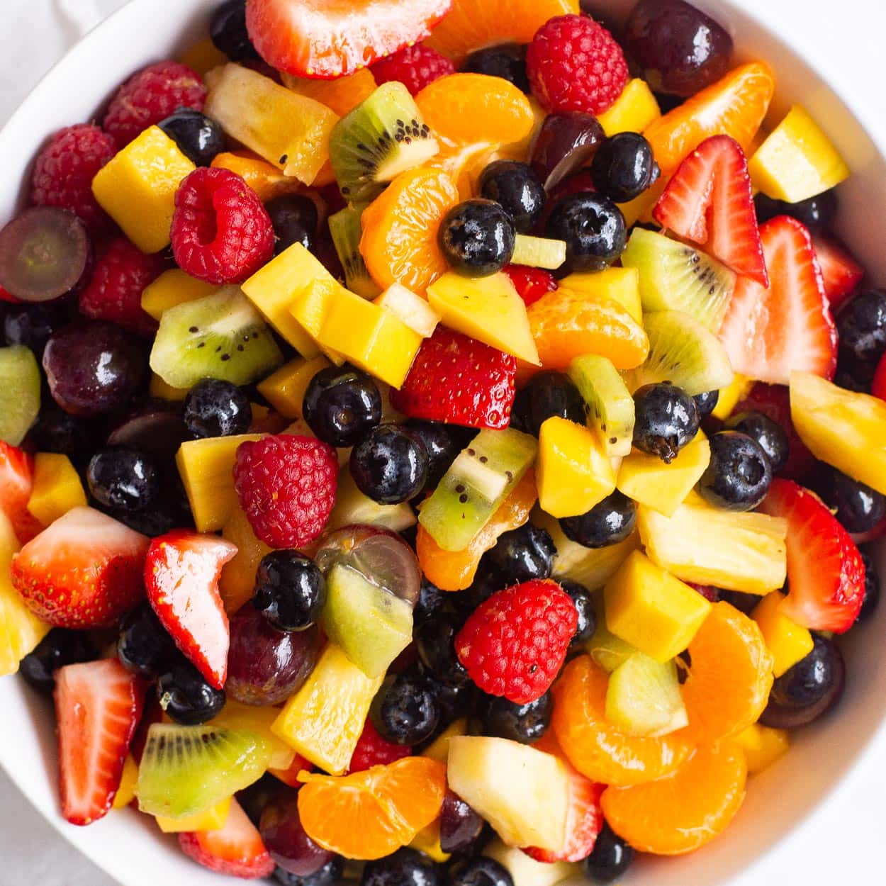 Healthy Fruit Salad with Honey Lemon Dressing 