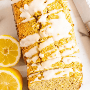 Healthy almond flour lemon poppy seed bread.