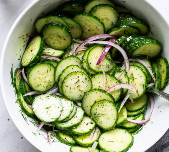 10 Minute Healthy Cucumber Salad