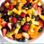 Healthy fruit salad in a bowl.