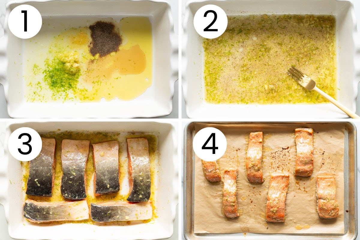 How to make lime ginger salmon in the oven.