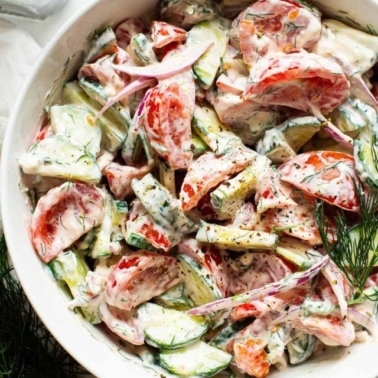 Creamy Cucumber Tomato Salad