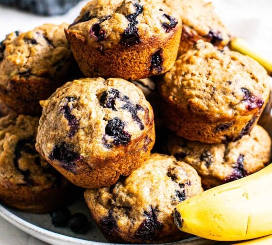 Healthy Blueberry Banana Muffins