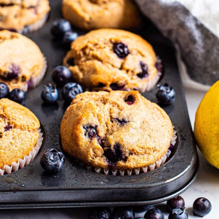 Healthy Lemon Blueberry Muffins