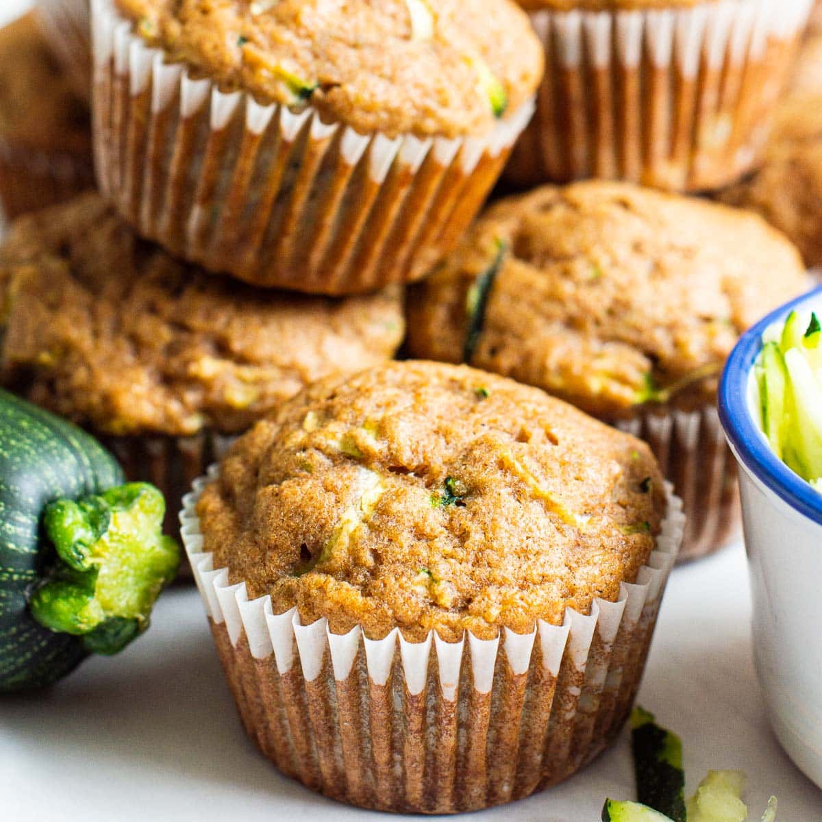 Easy Healthy Zucchini Muffins with Applesauce