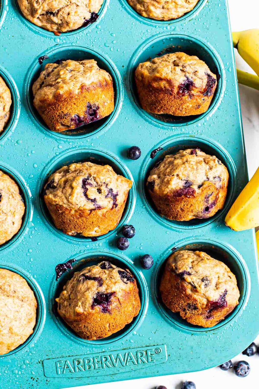 Healthy Blueberry Banana Muffins