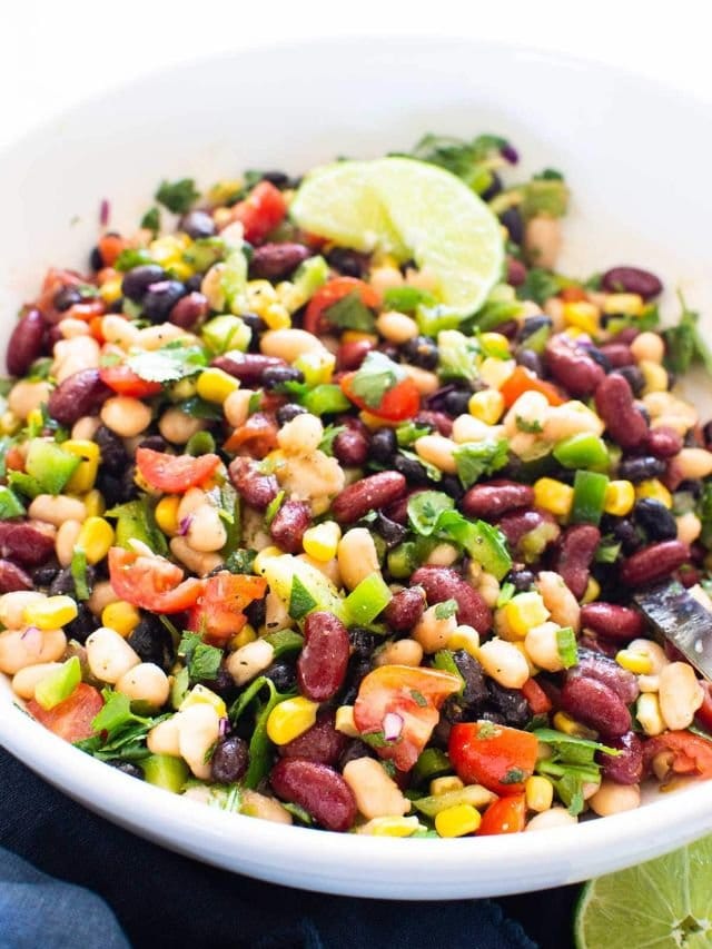 Easy Mexican Bean Salad Story - iFOODreal.com