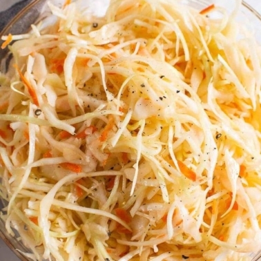 Vinegar coleslaw in a bowl.