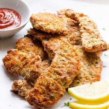 Almond crusted chicken.