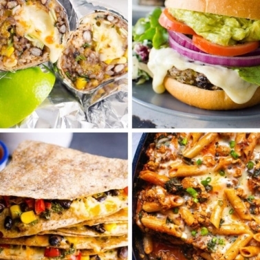 Healthy freezer meals recipes photo collage.