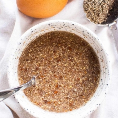 Flax egg in a bowl.