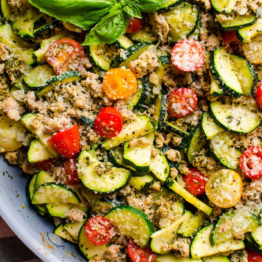 Low carb ground turkey zucchini skillet.