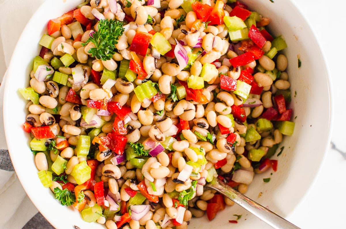 Bean salad in a bowl.