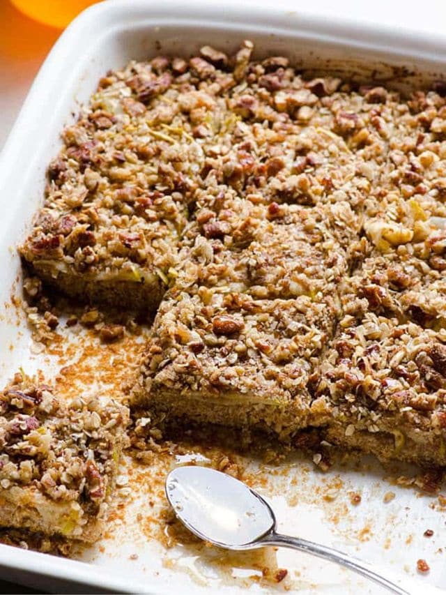 Apple Oatmeal Bars Story - iFOODreal.com