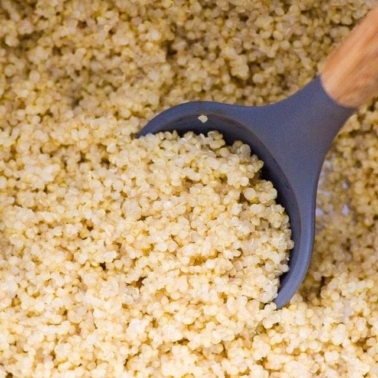 Instant Pot quinoa with a spoon.