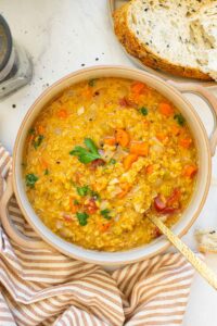 Simple Red Lentil Soup - iFoodReal.com
