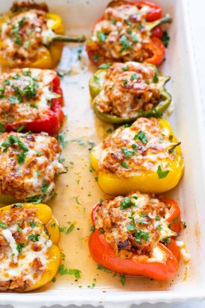 Ground Chicken Stuffed Peppers - iFoodReal.com