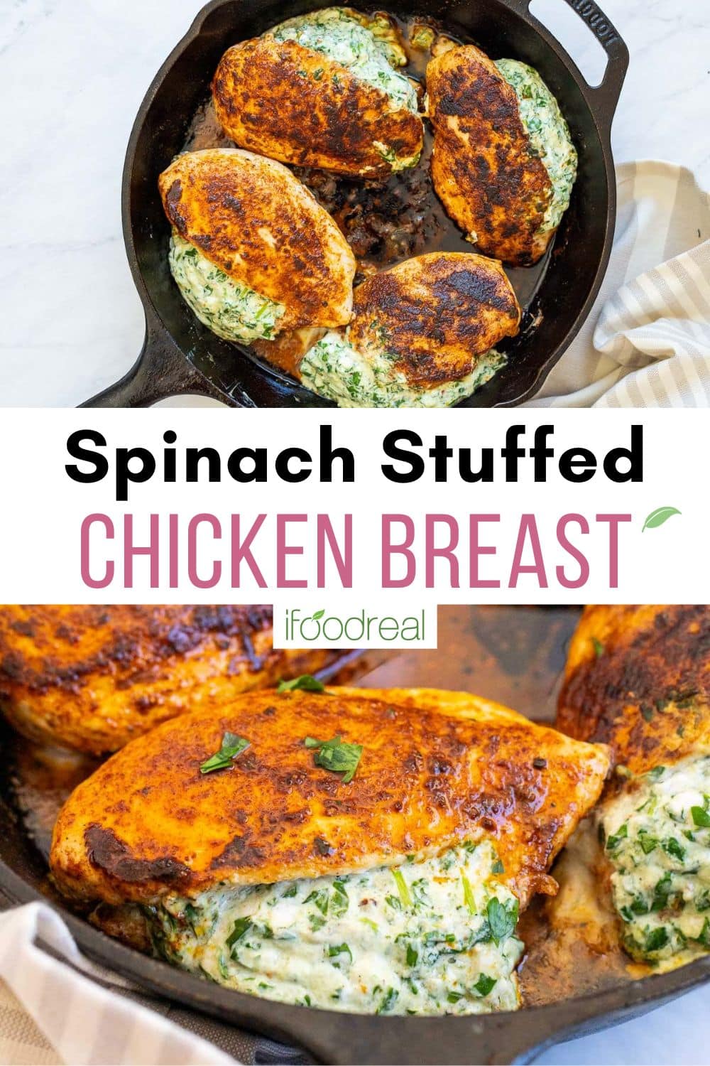 Spinach Stuffed Chicken Breast - iFoodReal.com