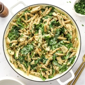 Chicken Spinach Pasta - iFoodReal.com