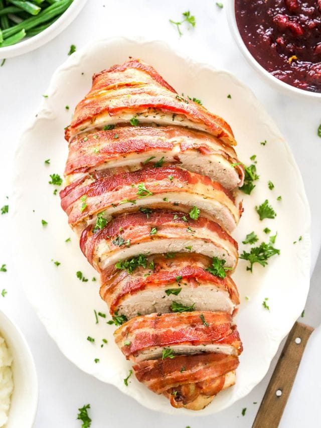 Bacon Wrapped Turkey Breast - iFoodReal.com