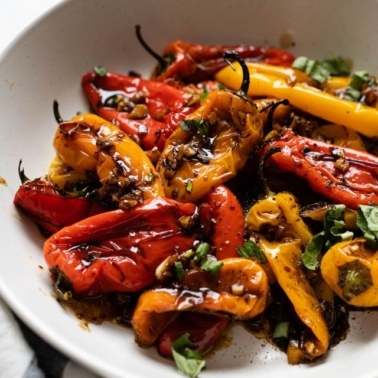 Balsamic Roasted Mini Peppers