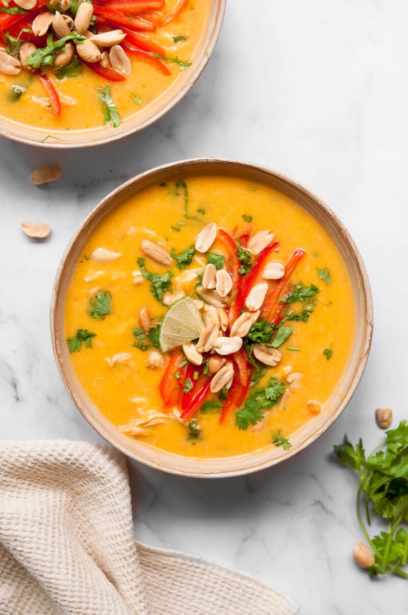 Thai Chicken Butternut Squash Soup - iFoodReal.com