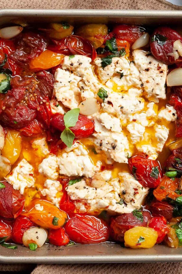 Baked Feta Dip with Tomatoes - iFoodReal.com