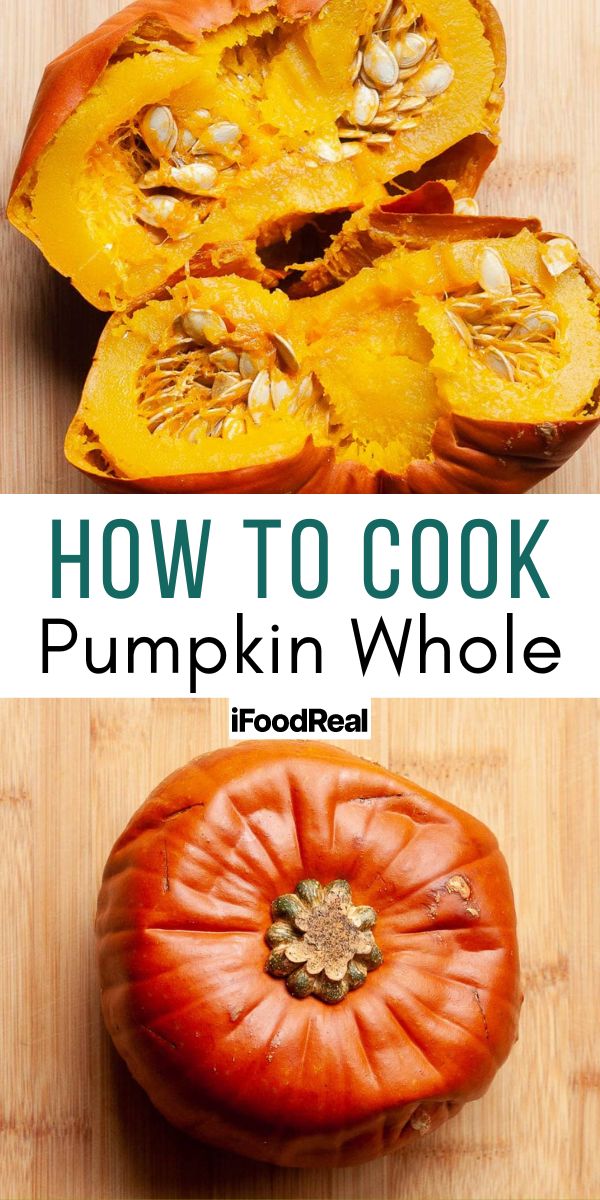 How To Cook Whole Pumpkin and Make Pumpkin Puree - iFoodReal.com