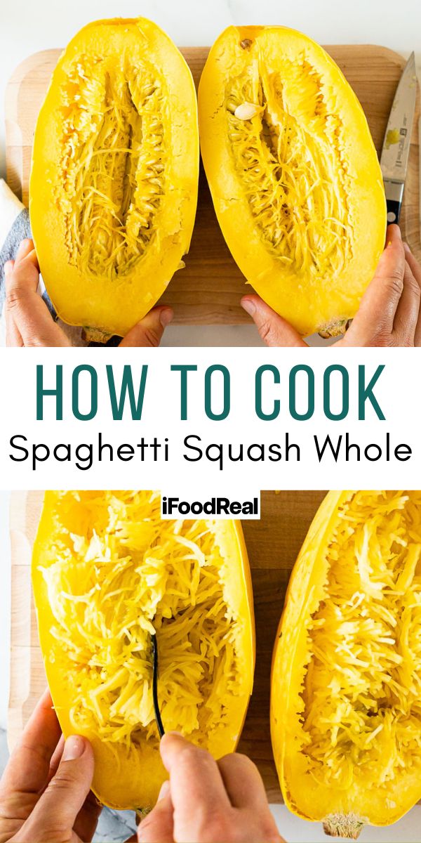 How to Cook Spaghetti Squash Whole - iFoodReal.com