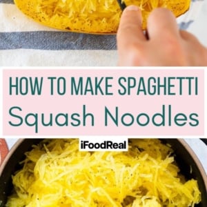 How to make spaghetti squash noodles from cooked squash.
