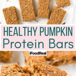 Pumpkin protein bars cut into serving size.