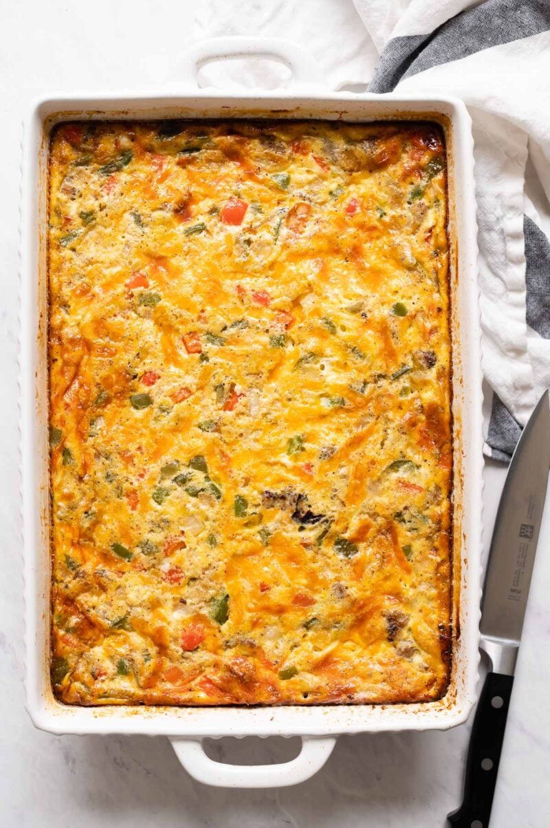Low Carb Breakfast Casserole with Sausage - iFoodReal.com