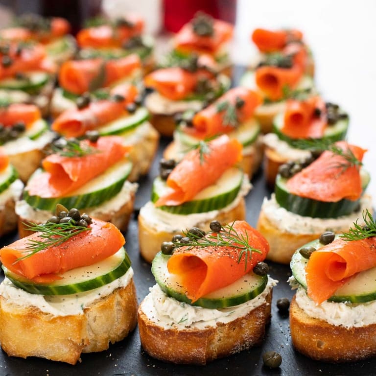 Smoked Salmon Crostini - iFoodReal.com