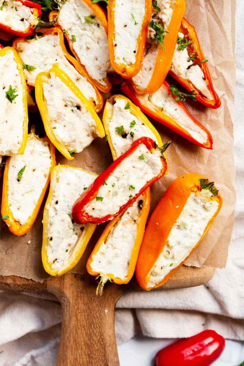 Goat Cheese Stuffed Mini Peppers - IFoodReal.com