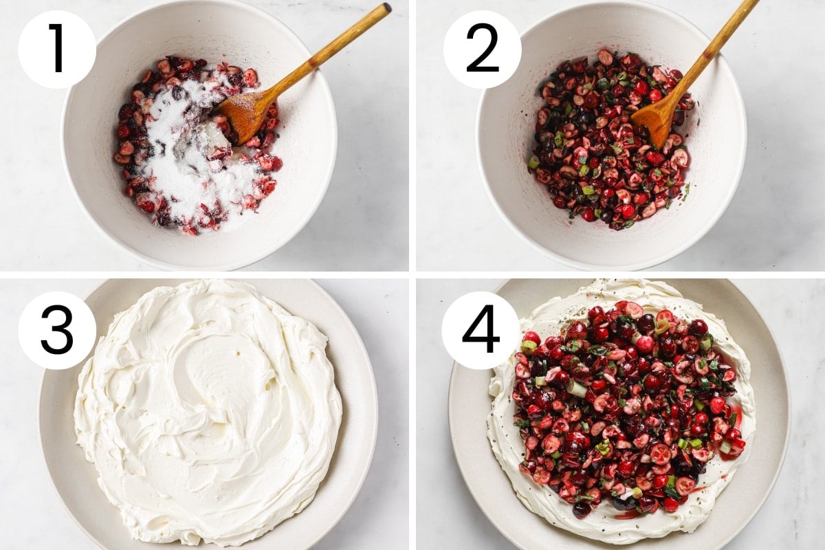 How to make cranberry cream cheese dip step by step.