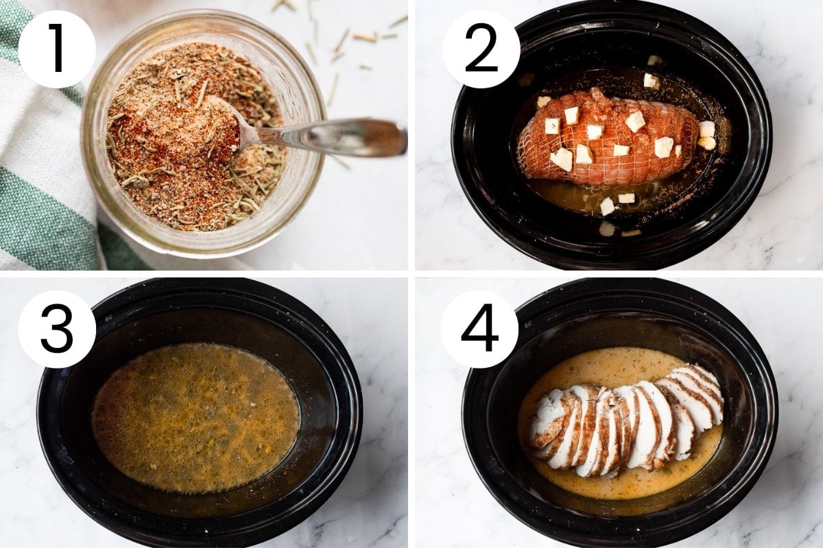 How to cook boneless turkey breast in Crock-Pot step by step.