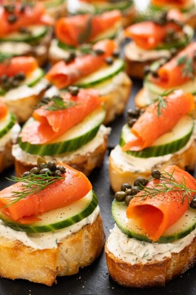 Smoked Salmon Crostini - IFoodReal.com