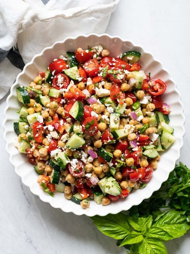 Mediterranean Chickpea Salad Recipe - iFoodReal.com