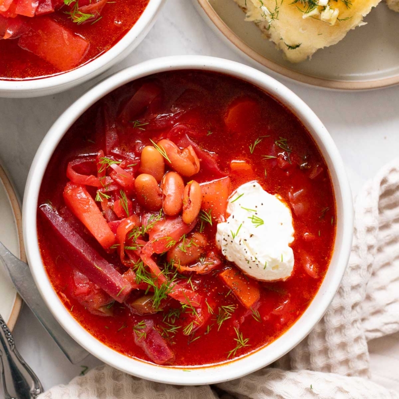 Ukrainian Vegetarian Borscht Recipe - IFoodReal.com