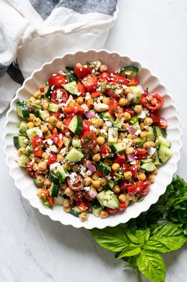 Mediterranean Chickpea Salad Recipe - iFoodReal.com